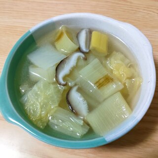 白菜と長ねぎと椎茸の中華スープ